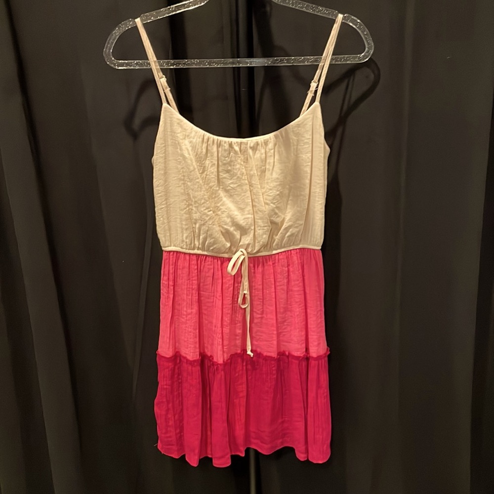 Ombré Pink Fully Lined Gauze Dress Size Large